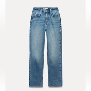Zara High Waist Straight Cut Jeans